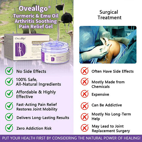 Oveallgo® Turmeric & Emu Oil Arthritis Soothing Pain Relief Gel 👨⚕️Approved by Canadian Orthopaedic Association