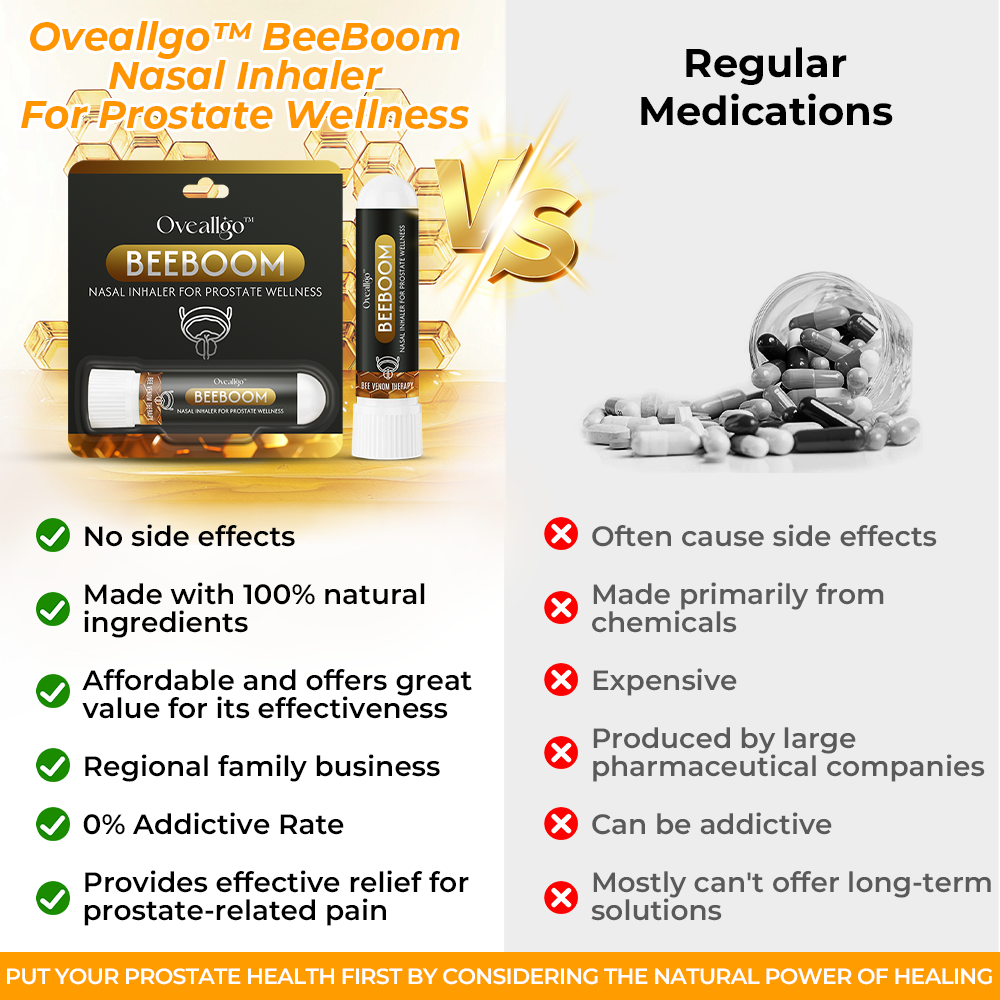 ✅Official Store: Oveallgo™ BeeBoom Nasal Inhaler For Prostate Wellness👨‍⚕️USA Urological Association (AUA）Approved (Reducing prostate swelling, pain, discomfort, soreness, and urinary fatigue)