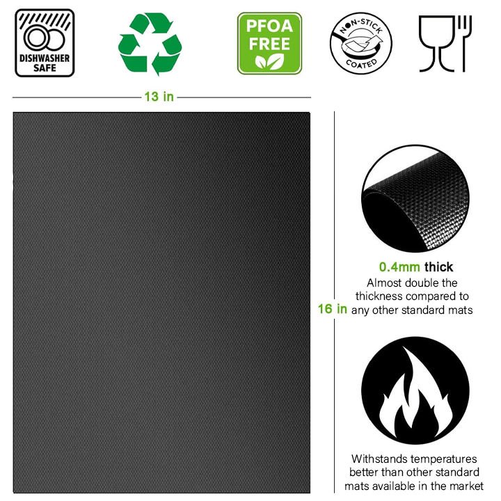 iRosesilk™ Easy Clean Non-Stick BBQ Grill Mat