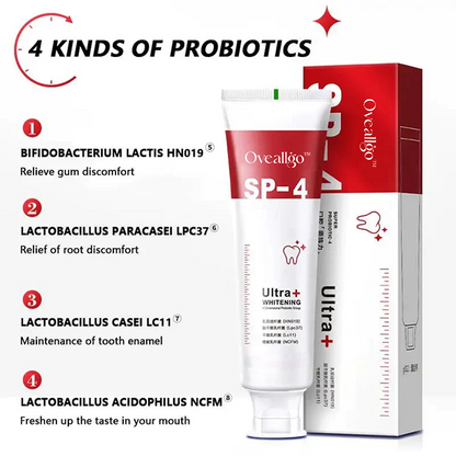 🔥2024 HOT SALE🔥 EXTRA Oveallgo™ SP-4 Probiotic Whitening Toothpaste