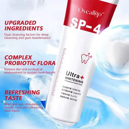 🔥2024 HOT SALE🔥 EXTRA Oveallgo™ SP-4 Probiotic Whitening Toothpaste