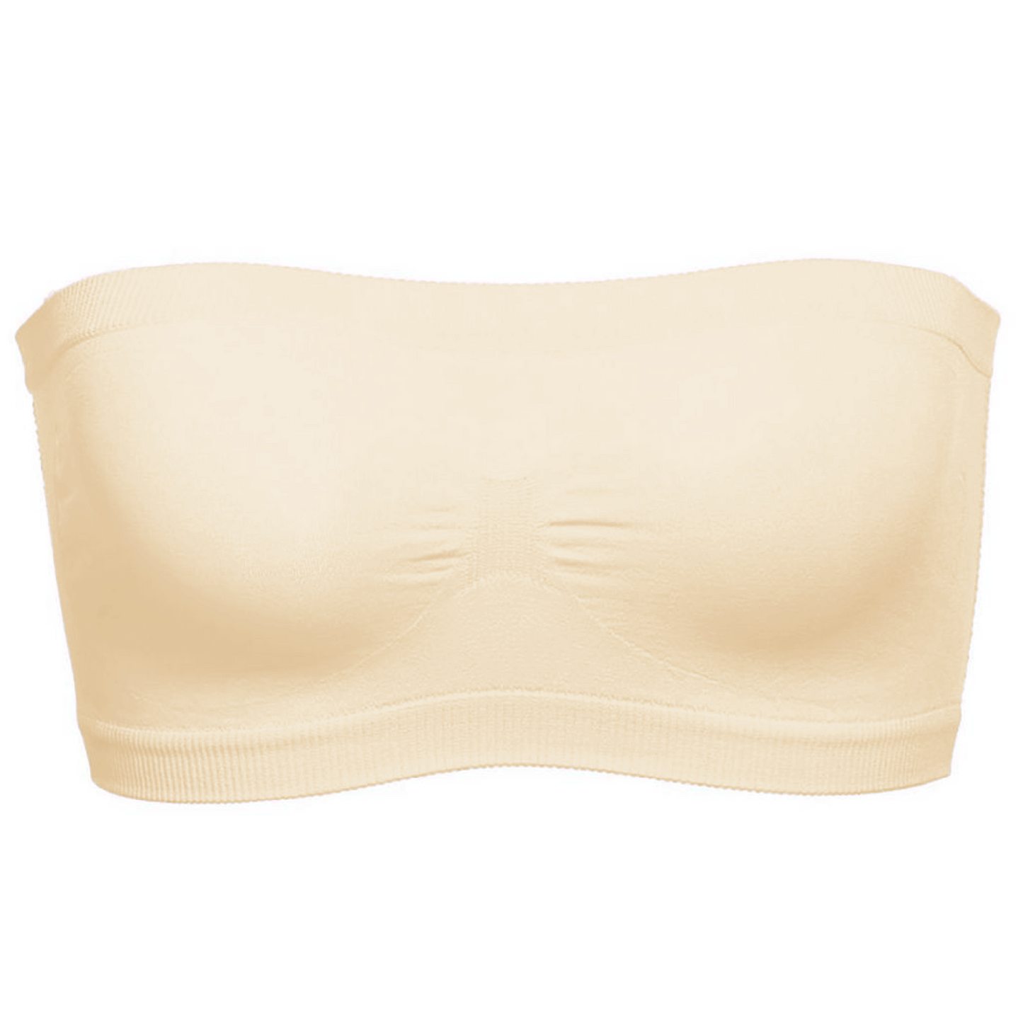 iRosesilk Seamfree Full Supportive Rib Bandeau Strapless Bra